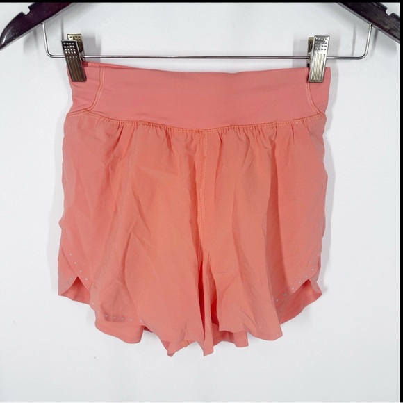 Lululemon Fast Free High-Rise Classic-Fit Split Shorts 3” Size 0 Orange - Picture 1 of 6